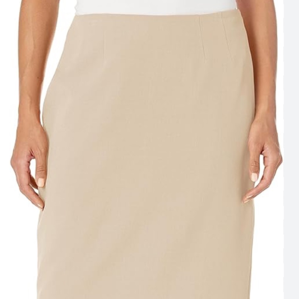 2X 89th & Madison Tan Pencil Skirt